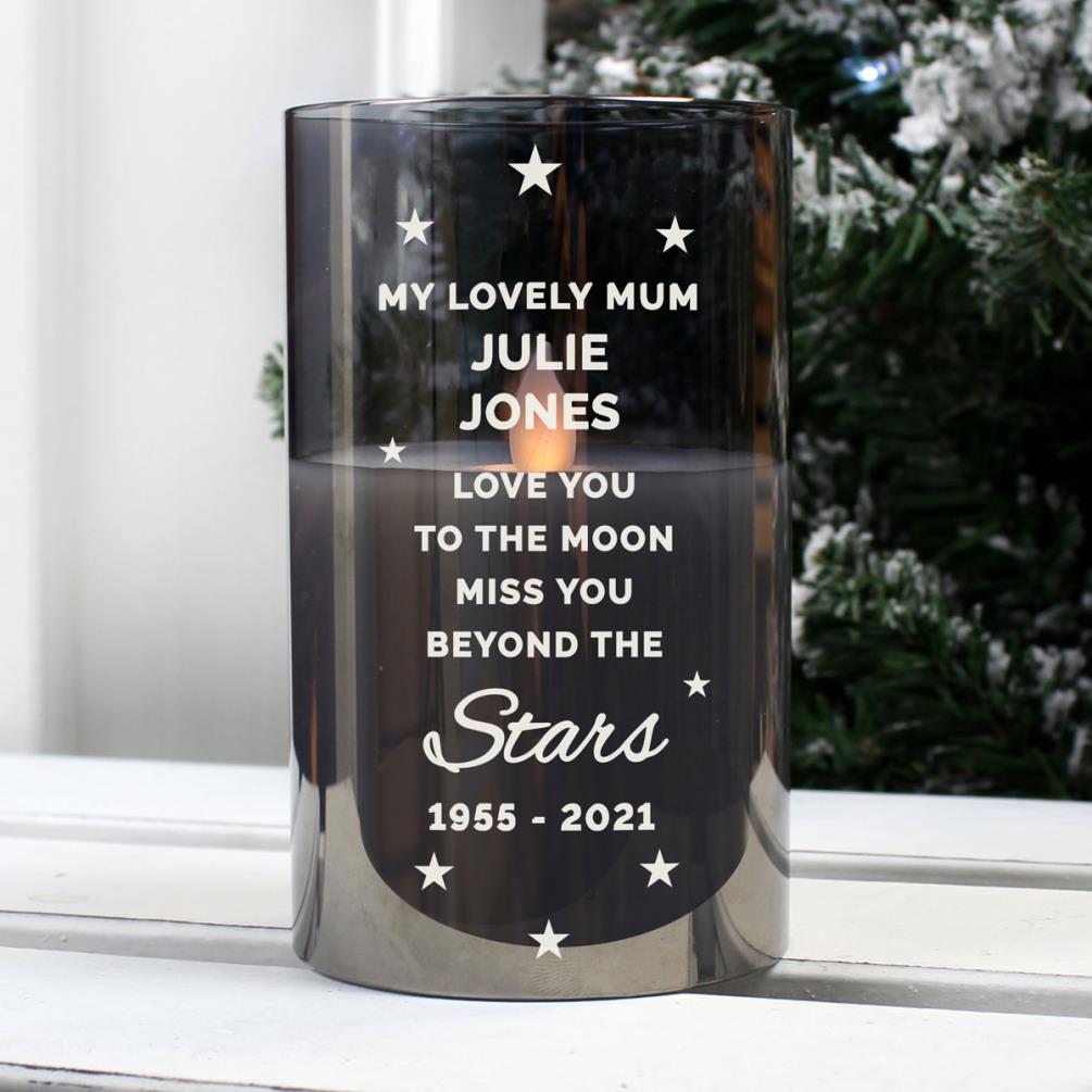 Personalised Miss You Beyond The Stars Black LED Candle Extra Image 3